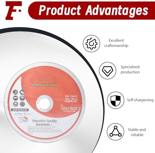 50 Pack 5"x.040"x7/8" Cut-Off Wheel - Metal & Stainless Steel Cutting Discs