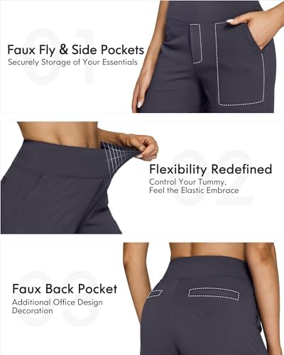 G4Free Yoga Pants for Women Wide Leg Pants with Pockets High Waisted