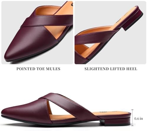 Rekayla Women's Mules Closed Pointed Toe Flats Backless Loafers Shoes for Women