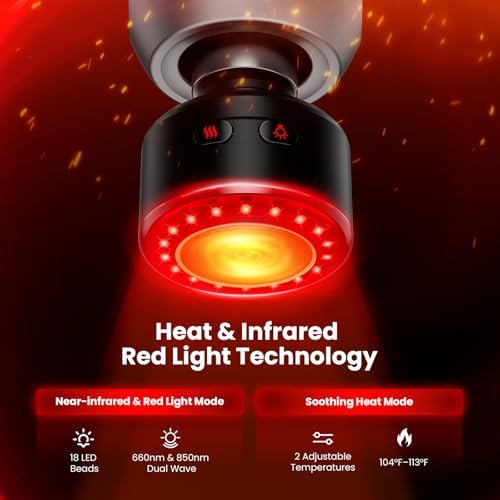 BOB AND BRAD C2 Ultra Massage Gun with Heat, Red LED & Infrared, FSA Eligible Deep Tissue Percussion Massager for Pain Relief, Electric Muscle Recovery for Athletes, HSA Approved