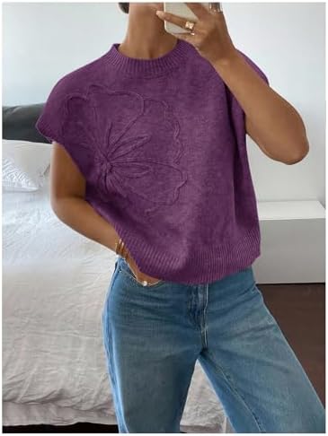 SOLY HUX Women's Short Sleeve Business Casual Sweater
