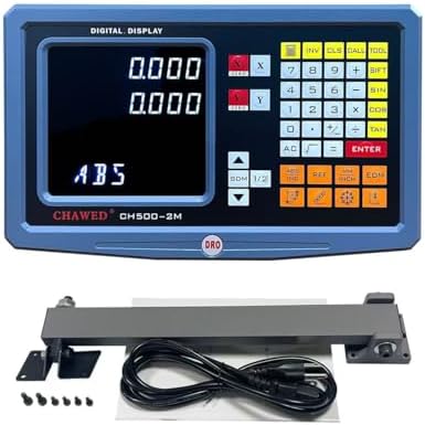 DRO Digital Readout 2 Axis Screen DRO Readout Display Linear Scale for Bridgeport/Knee Mill Milling Machine Lathe Machine Tools (CH500-2M)