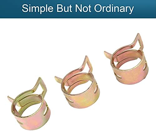 Fielect 50pcs 4/9" / 12mm Spring Band Type Action Hose Pipe Clamp Low Pressure Air Clip Clamp Fasteners Assortment Kit for Plumbing, Automotive and Mechanical