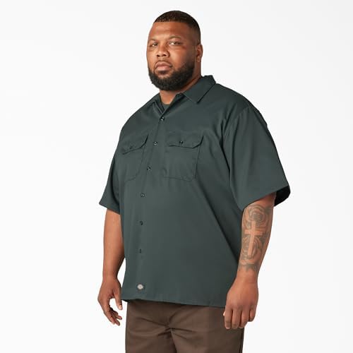 Dickies Men’s Short Sleeve Work Shirt – Durable Twill Button Down Shirts for Men, Lightweight Uniform for Daily Wear