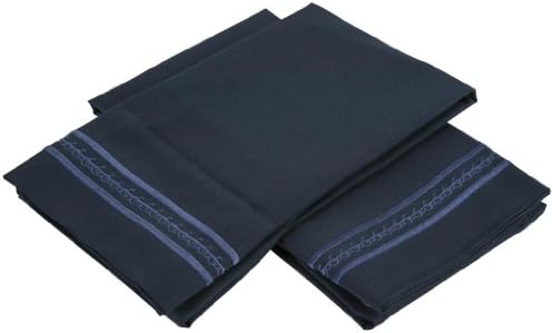 Jessica Sanders Premier 1800 Series 4pc Bed Sheet Set - Queen, Navy Blue, - Jessica Sanders Embroidery