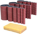 19 Pack Spindle Sander Sleeves with Sandpaper Cleaning Stick - Eraser, 4-1/2’’ Length, 1/2’’, 3/4’’, 1’’, 1-1/2’’, 2’’, 3’’ Diameter Sanding Sleeves Set, Grit 80, 150, 240,for Spindle Drum Sanders