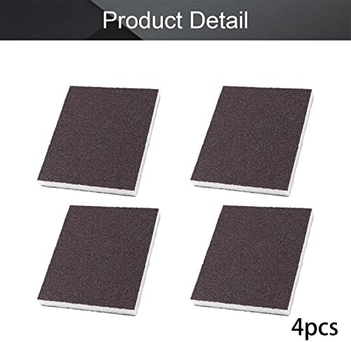 Utoolmart Sanding Sponge Sanding Blocks, 80 Grit Wet Dry Sandpaper Sponge, Washable and Reusable Sand Sponge Kit, for Kitchen Cookware Cleaning and Rust Removal of Rusted Metal, Grey, 4 Pcs
