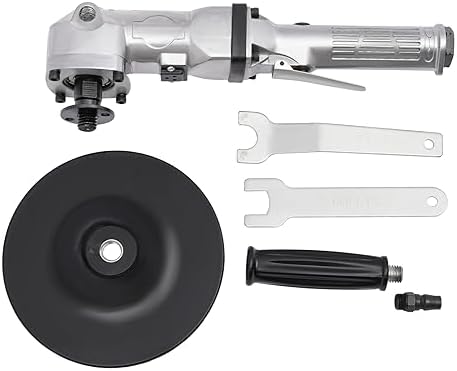 7 In Pneumatic Angle Sander, Heavy Duty Air Sander with Air Inlet Connector, Pneumatic Polisher Hand Sanding Tool for Floors Stones Cars Ships Motorcycles