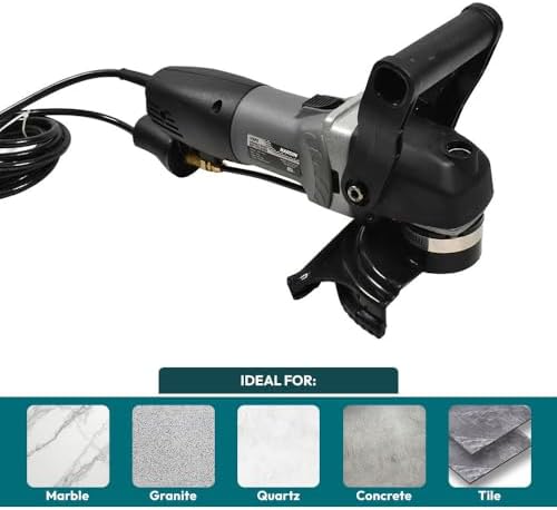 Hardin VSP5 - 5" Variable Speed Wet Polisher – 800W 120V, 1000–4500 RPM, Water Feed System with Brass Valve, GFCI Cord, for Granite, Marble, Stone, and Concrete Surface Finishing