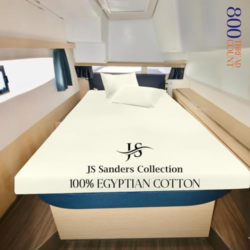 JS Sanders AFT Berth Boat Sheet 3 Pcs 600 TC Egyptian Cotton,Ivory