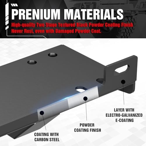 YZONA Tow Hitch 2 Inch, Trailer Hitch Winch Mount with 2" Receiver, Universal Heavy-Duty Winch Plate Bracket for Truck/Pickup/ATV/UTV/SUV, 17000 lbs Towing Capacity, Mounting Cradle, Black