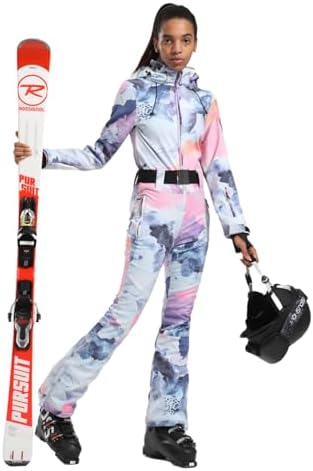 GSOU SNOW Womens Ski Suit One Piece Jumpsuit Snow Jacket Waterproof