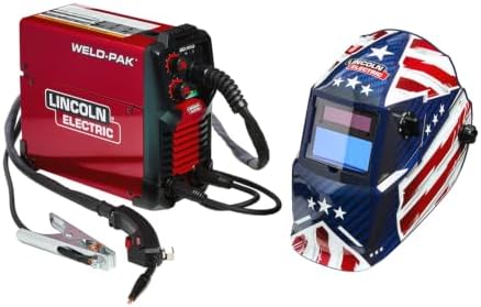 Lincoln Electric Weld-Pak 90i MIG MIG/Flux-Cored Wire Feeder Welder and Patriot Auto Darkening, Variable Shade Welding Helmet Combo Pack, K5387-10