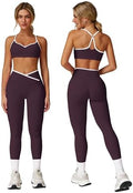 ABOCIW Workout Sets for Women 2 Piece Color Block Strappy Sports Bra High Waist Shorts Gym Yoga Pilates Outfits