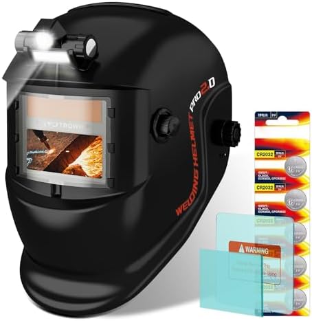 TRQWH Welding Helmet with Light True Color Auto Darkening Welding Helmets for Men Solar Powered Welding Hood with 2 Arc Sensor Wide Shade 4/9-13 for TIG MIG ARC Cool Welder Mask