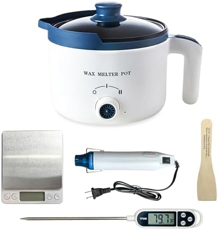 Wax Melting Pot Kit with Digital Scale(No Battery), Heat Gun, Thermometer