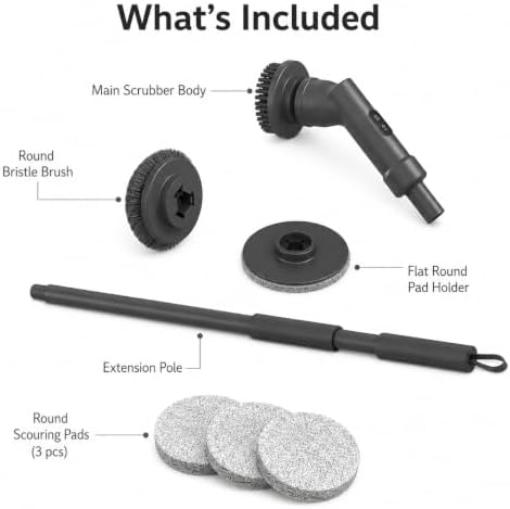 Electric Spin Scrubber Cordless with Extendable Handle