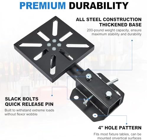Rotating Bench Mount for Vises,Heavy-Duty Steel Vise Mount for Bench Vise and Grinder, Universal 7.9" x 7.9" Mounting Plate