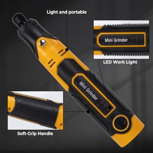 3.6V Cordless Rotary Tool Kit, 55-Piece Mini Grinder Set with Diamond Burrs, Cut-Off Wheels, Sanding Drums for Engraving, Polishing, Cutting, Resin Crafts