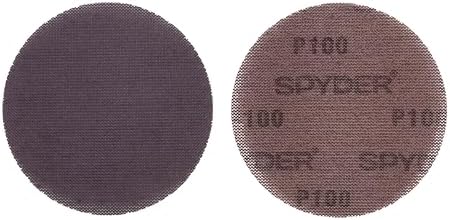 Spyder 50-Pack 100 Grit Sanding Discs, Ceramic Net, 5-Inch Hook and Loop, for Random Orbital Sander (500069)