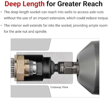 TEKTON 1/2 Inch Drive Axle Nut Impact Socket Set, 14-Piece | SID92341 | (27 - 39 mm), Deep, 6-Point, Case