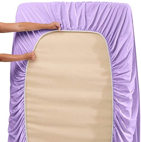 Hearth & Harbor Full XL Size Sheets - 4 Piece Bed Sheet Set, Hotel Luxury Double Brushed Bed Sheets - Extra Soft Bedding Sheets & Pillowcases, Full XL, Lavender