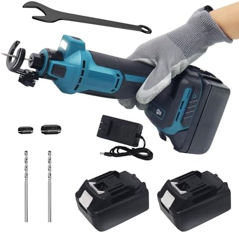 Cordless Drywall Cut Out Tool & 20V Drywall Rotary Saw - 30000 RPM Brushless Rotary Saw with 2x3.0Ah Batteries, Fast Charger for Drywall, Wood, Sheetrock Cutting