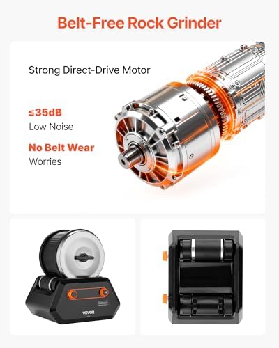 VEVOR Rock Tumbler Kit, 3 lbs Rock Polishing Kit, 4 Speed Settings 9-Day Polishing Timer Stone Polishing Kit, Rock Polisher with Rough Gemstones and Polishing Grits, Rock Polisher for Adults Kids