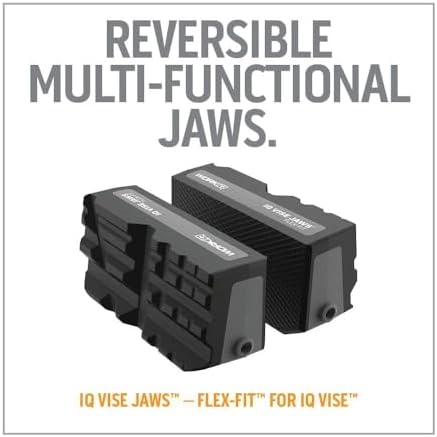 Work IQ Tools Flex Fit Vise Jaws | Reversible Multi-Functional Jaws | Non-Marring Textured Rubber, 4 Vertical & 3 Horizontal Grooves and 160° Angled Groove for Optimal Performance