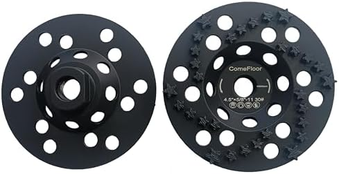Diamond Grinding Cup Wheel for Concrete & Masonry, 30 Aggressive Star Segments, 4.5 Inch 5/8"-11 Thread, 30 Grit