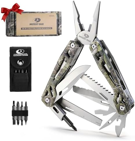 MOSSY OAK 21-in-1 Multitool, Stainless Steel Pliers with Pocket Knife
