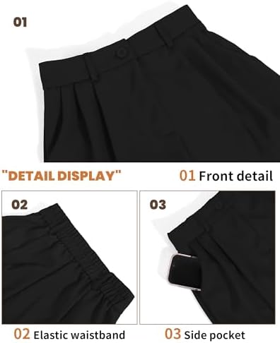 KICZOY Women Casual Wide Leg Dress Pants High Waist Lightweight Flowy Pants