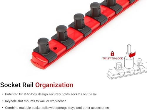 TEKTON Hex Bit Socket Set, 14-Piece | SHB92102 | 1/2 Inch Drive, (6 - 19 mm), Socket Rail