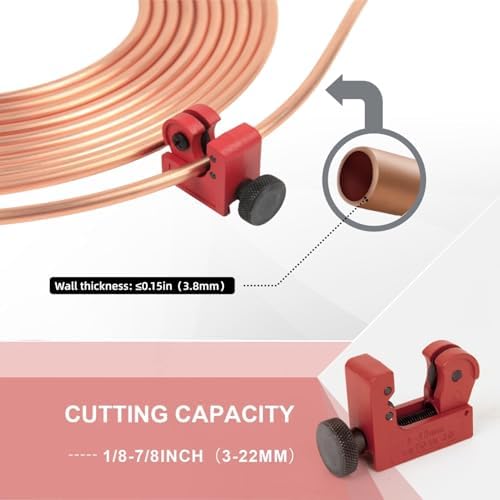 Wostore 25FT 3/16" Copper Coated Brake Line Kit & Flaring Tool, 24 Fittings
