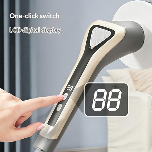 Electric Spin Scrubber, Full-Body Spray Cleaning Solution Waterproof Bathroom Electric Scrubber with LCD Display, Cordless Cleaning Brush Scrubber for Bathroom and Kitchen Cleaning