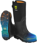 TIDEWE Rubber Work Boots for Men, Steel Toe & Shank, Waterproof Anti Slip