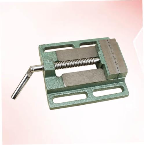 Mikikit 5-inch Cast Iron Drill Press Vise Table Vise Bench Clamp for Woodworking Milling and Drilling Machines, Small Workholding Device for Workshop Use