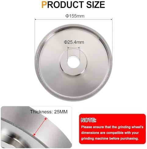 HARFINGTON Diamond Lapidary Wheel 6 Inch x 1 Inch Arbor Hole 600 Grit Grinding Wheels for Stone, Marble, Glass, Ceramics, Crystal, Carbide, Steel