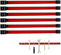 18" Magnetic Tool Holder Strip, 6 Pieces Red Metal Tool Organizer Rack with Stainless Steel Surface, Magnet Bar for Garage Workshop, Easy To Install with Mounting Screws
