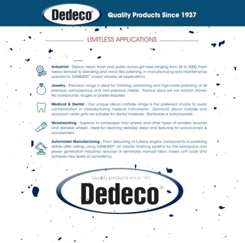 Dedeco Sunburst Radial Bristle Discs 48-Pack - 3/4" Curved - Blue 400 Grit (Fine) - Aluminum Oxide for Polishing & Finishing
