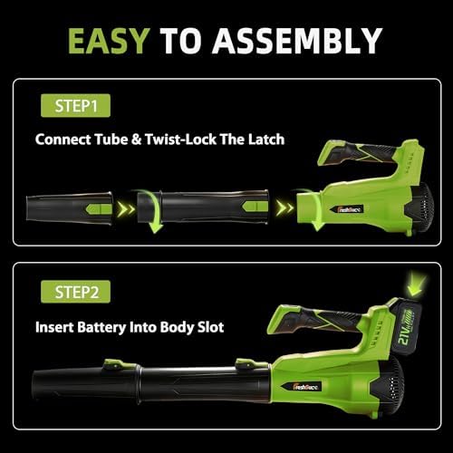 Leaf Blower Cordless - Cordless Handheld Leaf Blower with 21V 2 Rechargeable Batteries, Lightweight Electric Blower for Lawn, Yard, Garden, Patio, Leaves, Dust, Snow Cleaning, 750 CFM 260 MPH