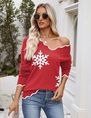 Zeagoo Women's 2026 Fall V Neck Sweater Long Sleeve Lightweight Knit Tops