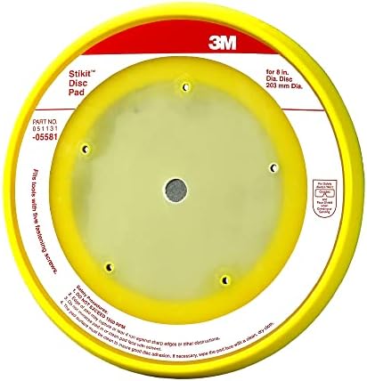 3M Stikit Abrasive Disc Back-up Pad, 05581, Dust Free, 8 in