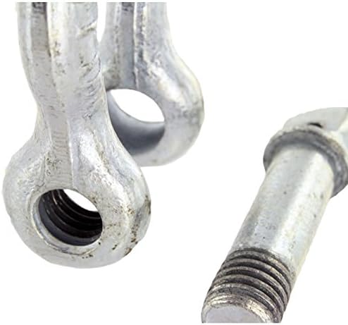 US Cargo Control 3/8 Inch Galvanized Screw Pin Anchor Shackles (10-Pack), 1 Ton (2,000 LBS) Working Load Limit, Hot Dip Galvanized Shackles for Lifting, Rigging, and Towing, Forged Steel
