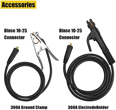 SSIMDER Electrode Holder Set with Cable & Ground Clamp 300A Stick Welding