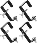 Zonon 4 Pack Square Tube Truss Clamp Hook, Heavy Duty Stage Light Clamp for Square Truss 40-60mm OD, Galvanized Iron DJ Light Holder for Moving Head Par Spotlight, 88 Lbs / 40kg Load (Black)