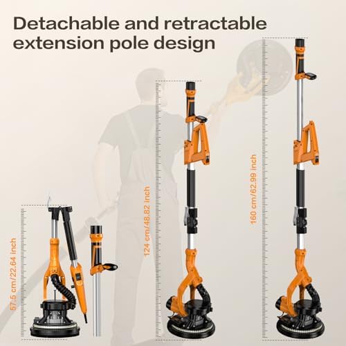 Electric Drywall Sander with Vacuum Dust Collector,Popcorn Ceiling Removal