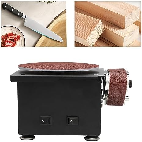 3-In-1Mini Belt Disc Sander 6-Inch Sanding Disc and 1.2 x 15-Inch Sanding Belts for Wood Metal Stone Grinding, Small Spindle Sander Machine for Curve Grinding