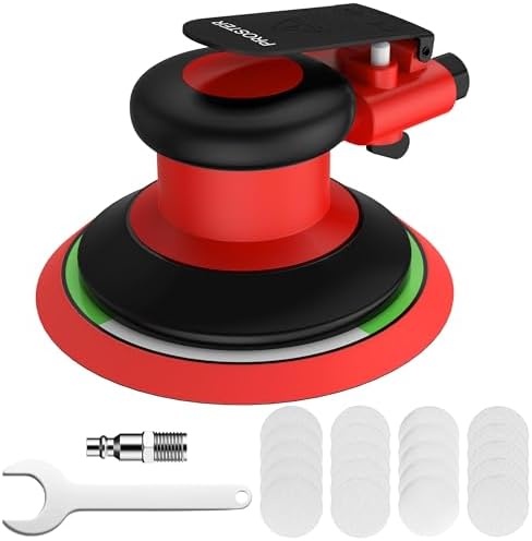 Proster 6" Air Orbital Sander Lightweight 12000 RPM Variable Speed 20pc Kit
