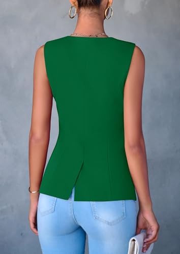 PRETTYGARDEN Women Tailored Suit Vest Business Casual Tops